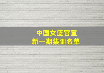 中国女篮官宣新一期集训名单