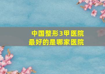 中国整形3甲医院最好的是哪家医院