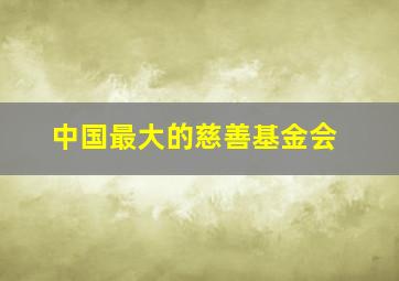 中国最大的慈善基金会