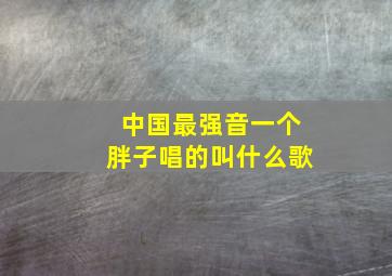 中国最强音一个胖子唱的叫什么歌