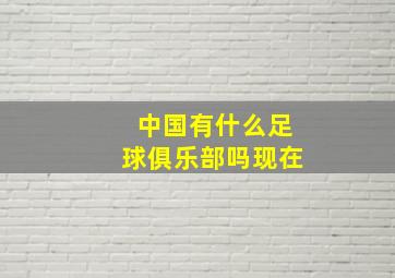 中国有什么足球俱乐部吗现在