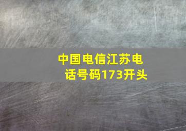 中国电信江苏电话号码173开头