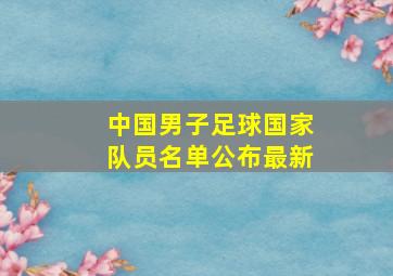 中国男子足球国家队员名单公布最新