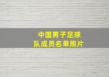 中国男子足球队成员名单照片