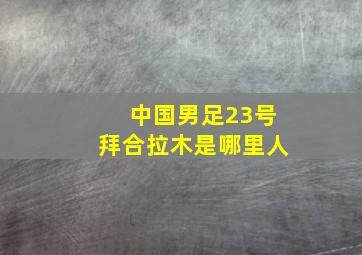 中国男足23号拜合拉木是哪里人