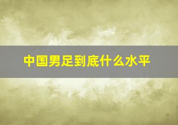 中国男足到底什么水平