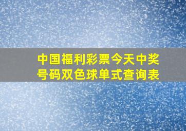 中国福利彩票今天中奖号码双色球单式查询表