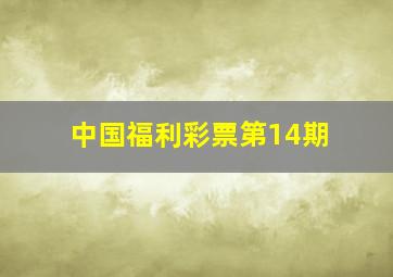 中国福利彩票第14期