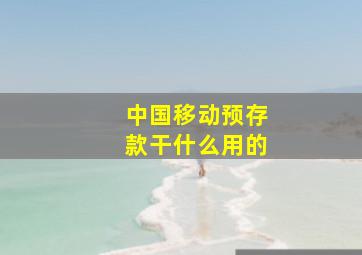 中国移动预存款干什么用的