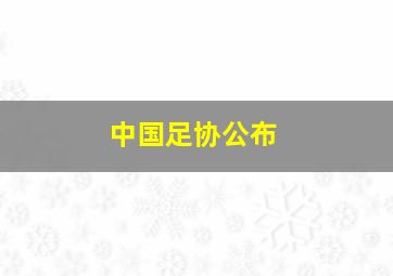 中国足协公布