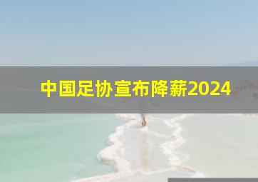 中国足协宣布降薪2024