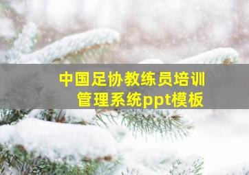 中国足协教练员培训管理系统ppt模板