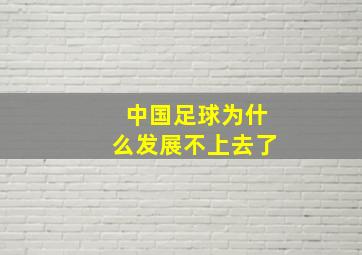 中国足球为什么发展不上去了