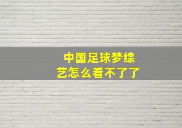 中国足球梦综艺怎么看不了了