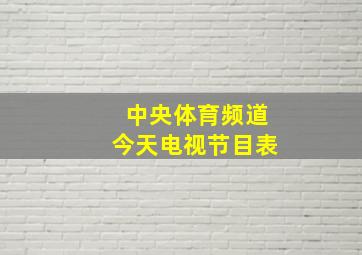 中央体育频道今天电视节目表