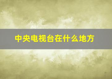 中央电视台在什么地方