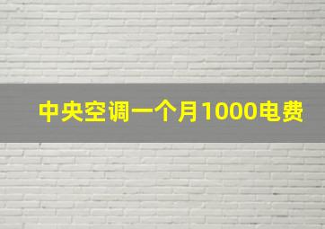 中央空调一个月1000电费