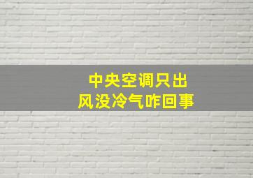 中央空调只出风没冷气咋回事