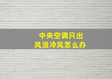 中央空调只出风没冷风怎么办