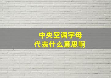 中央空调字母代表什么意思啊