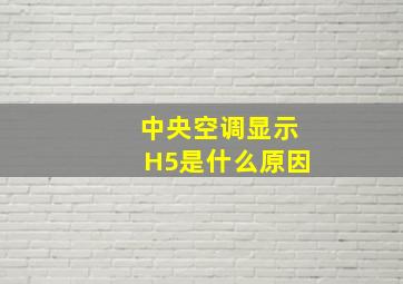 中央空调显示H5是什么原因