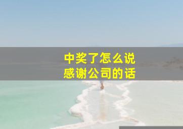 中奖了怎么说感谢公司的话