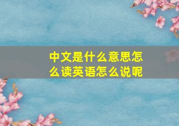 中文是什么意思怎么读英语怎么说呢