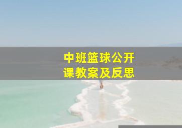 中班篮球公开课教案及反思