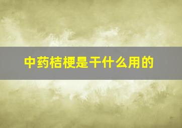 中药桔梗是干什么用的