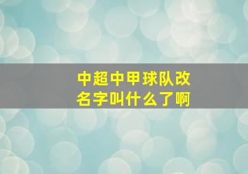 中超中甲球队改名字叫什么了啊