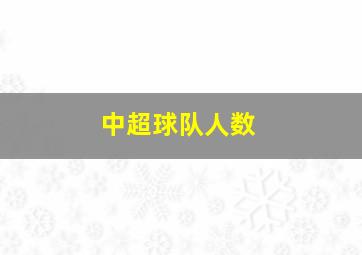 中超球队人数