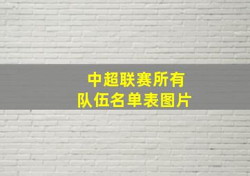 中超联赛所有队伍名单表图片