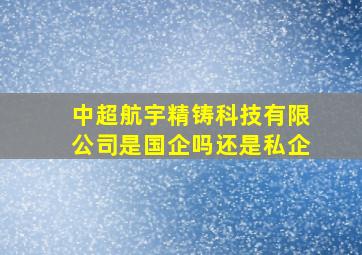 中超航宇精铸科技有限公司是国企吗还是私企