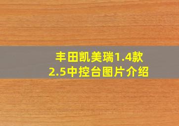 丰田凯美瑞1.4款2.5中控台图片介绍