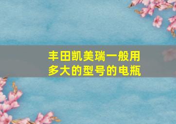 丰田凯美瑞一般用多大的型号的电瓶