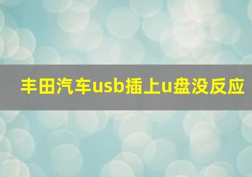 丰田汽车usb插上u盘没反应