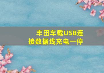 丰田车载USB连接数据线充电一停