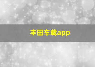 丰田车载app