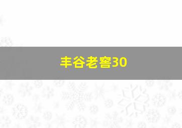 丰谷老窖30