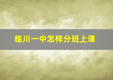 临川一中怎样分班上课