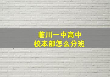 临川一中高中校本部怎么分班