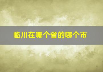 临川在哪个省的哪个市