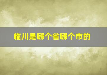 临川是哪个省哪个市的