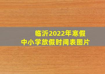 临沂2022年寒假中小学放假时间表图片