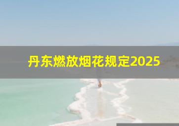 丹东燃放烟花规定2025