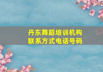 丹东舞蹈培训机构联系方式电话号码