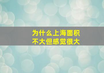 为什么上海面积不大但感觉很大