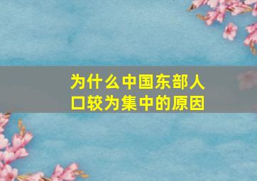 为什么中国东部人口较为集中的原因