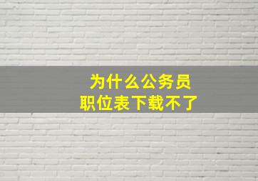 为什么公务员职位表下载不了