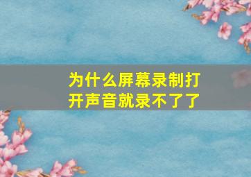 为什么屏幕录制打开声音就录不了了